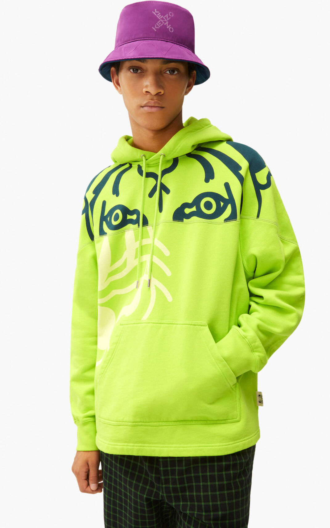 Sudaderas Con Capucha Kenzo K Tiger Hombre Verde Claro - SKU.0354736